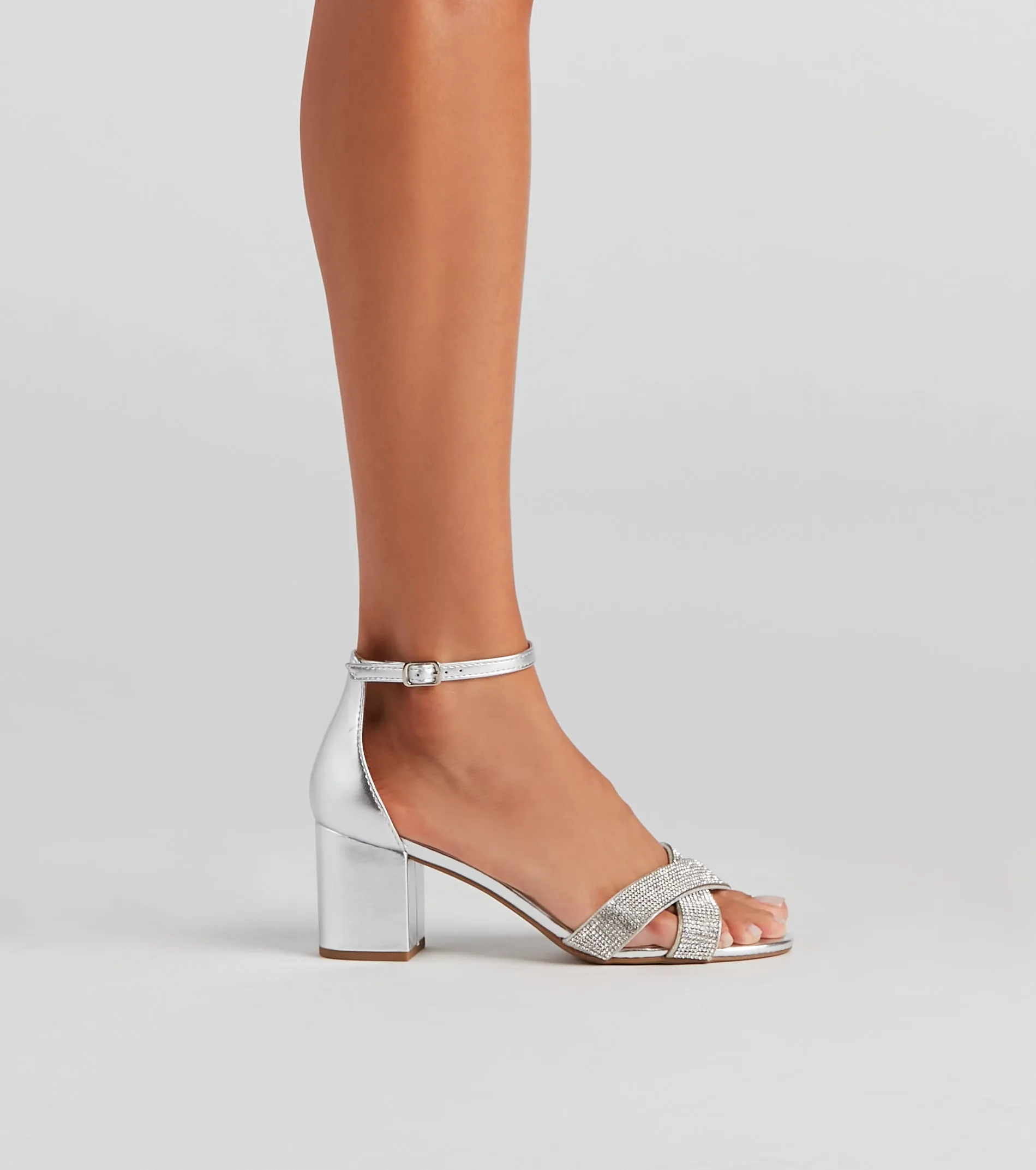 Future Glam Rhinestone Block Heels