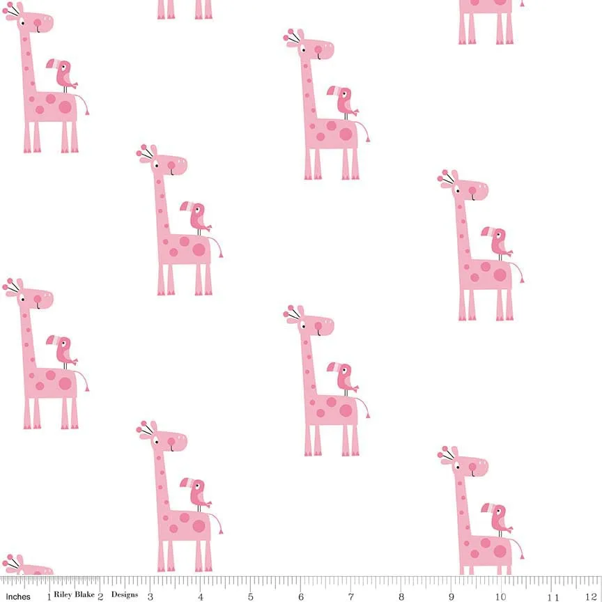 Giraffe Double Gauze Pink