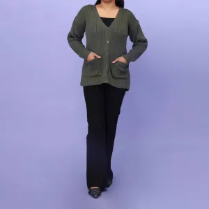 Green Cotton Winter Sweater PW4817