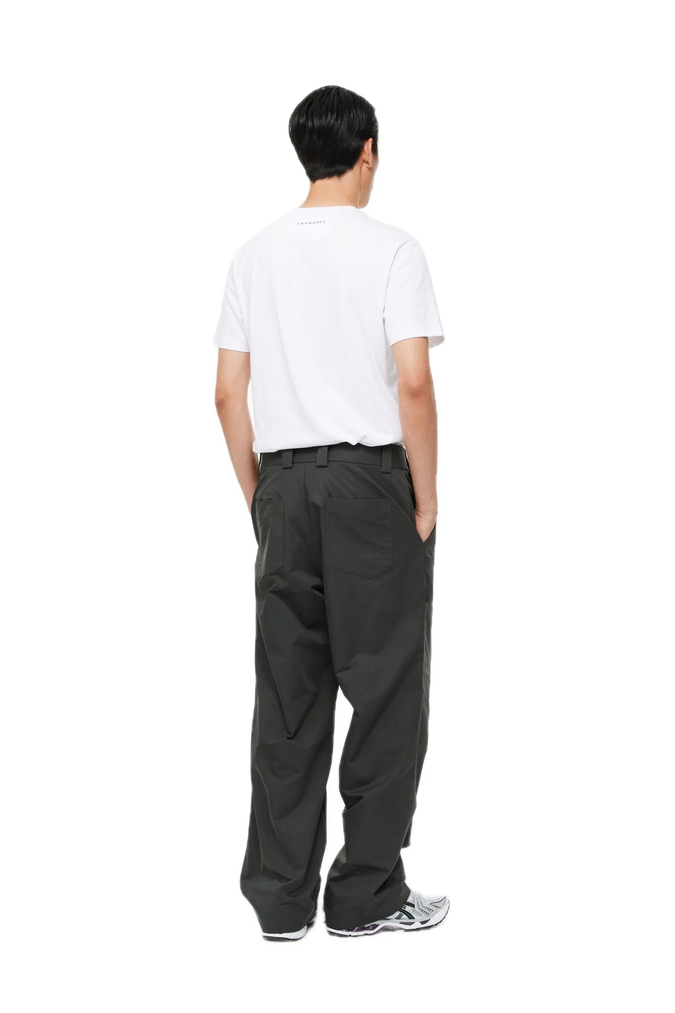 Grey Customized Triangle Buckle Cargo Pants