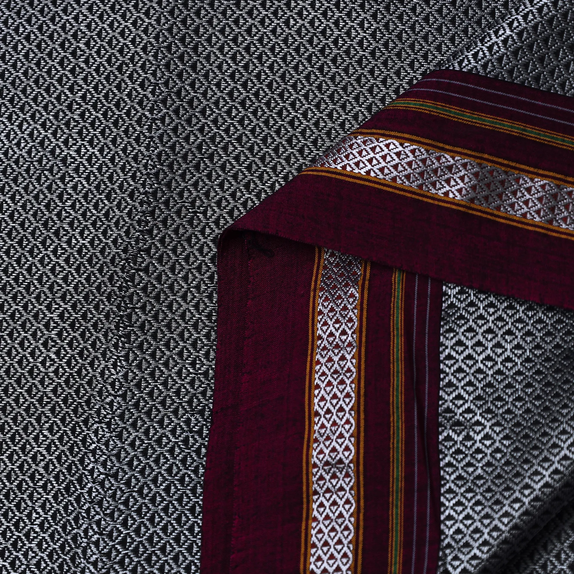 Grey - Traditional Khun Weave Cotton Fabric 42