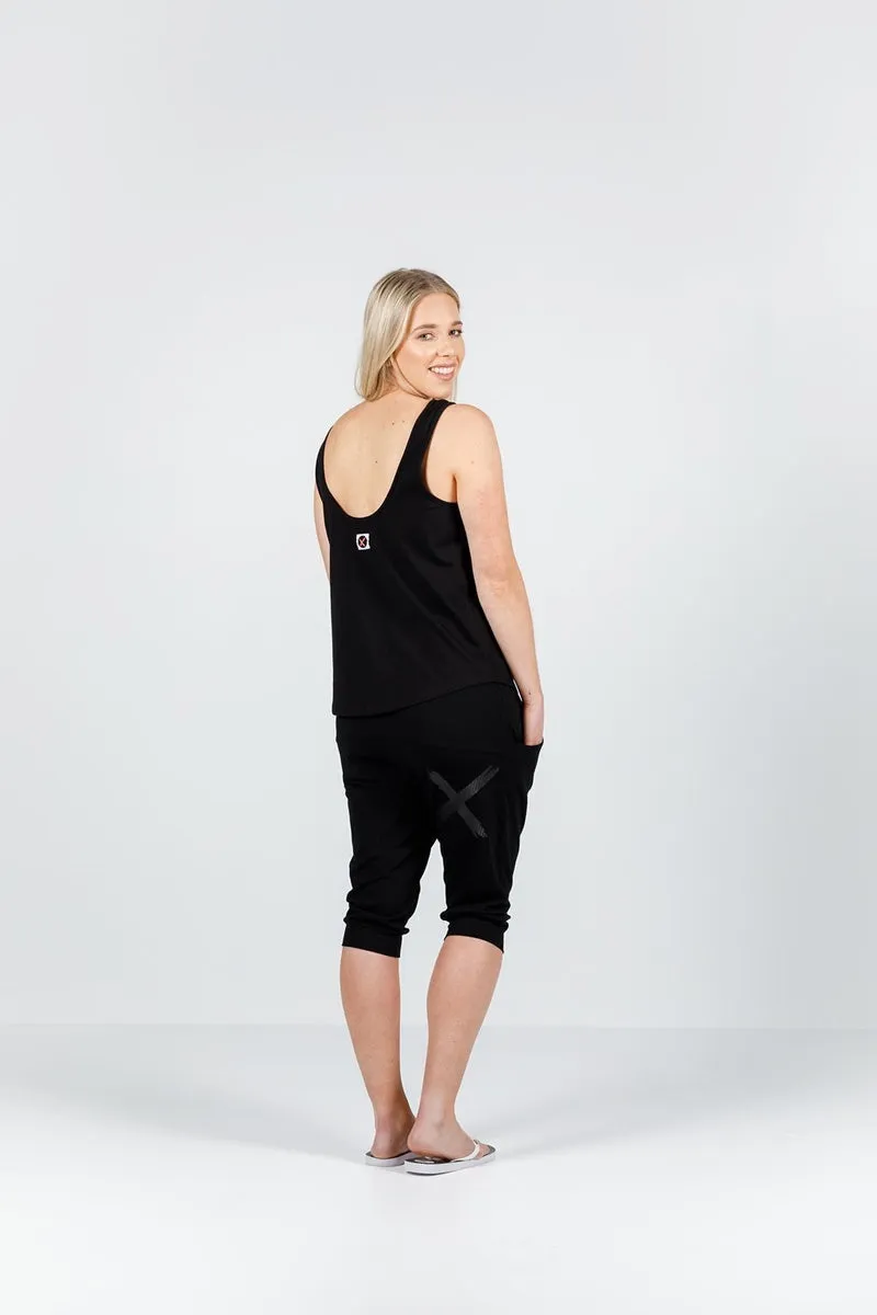 Home-Lee - 3/4 Apartment Pants - Black with Black X