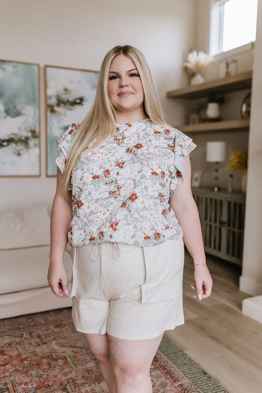 I've Got a Feeling Floral Flutter Sleeve Top