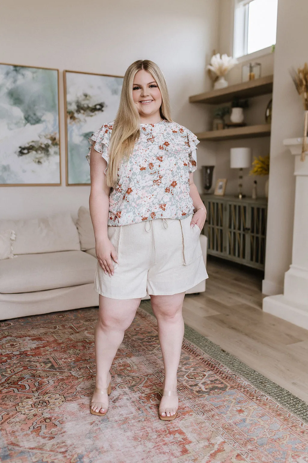 I've Got a Feeling Floral Flutter Sleeve Top