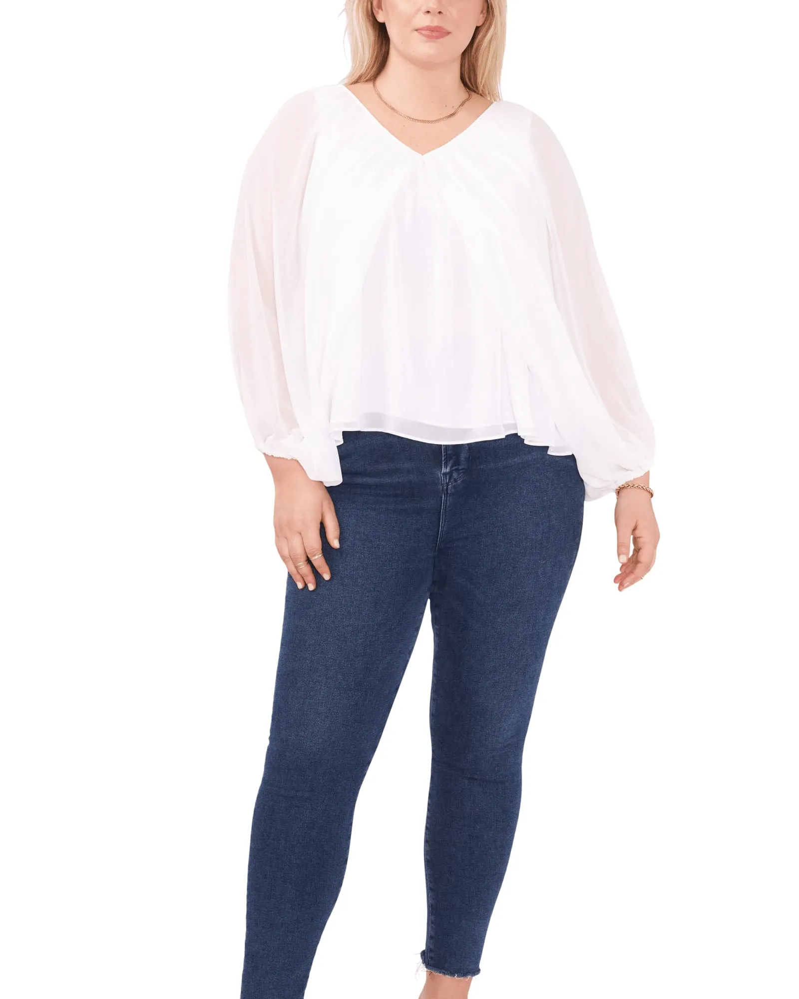 Ivy Bubble Sleeve Blouse | ULTRA WHITE