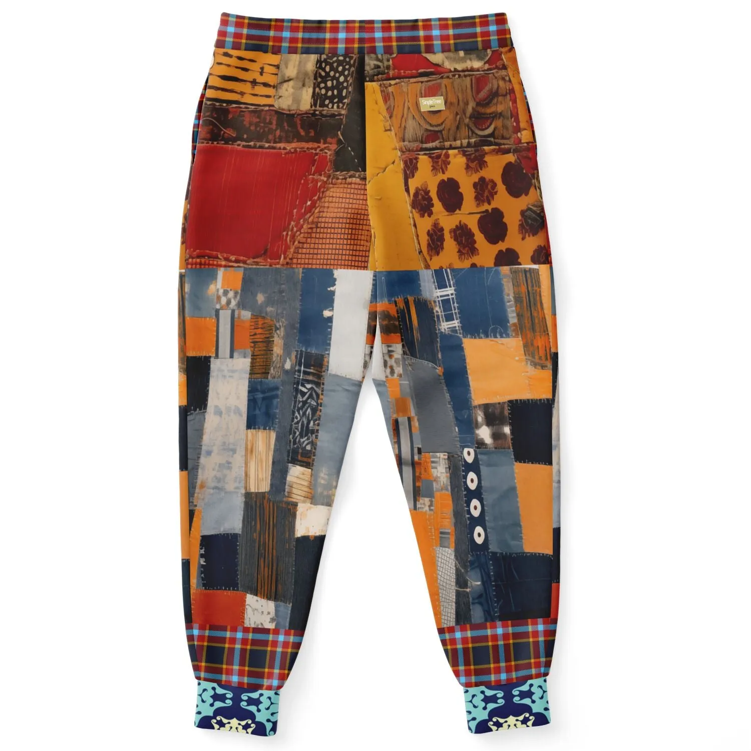 Jack Russell Denim Patchwork Eco-Poly Unisex Joggers