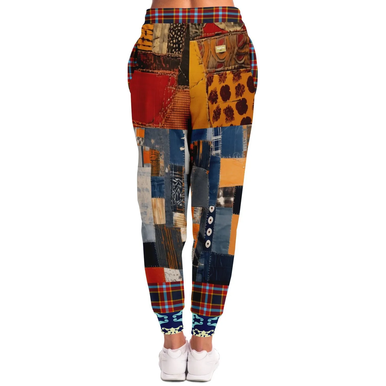 Jack Russell Denim Patchwork Eco-Poly Unisex Joggers