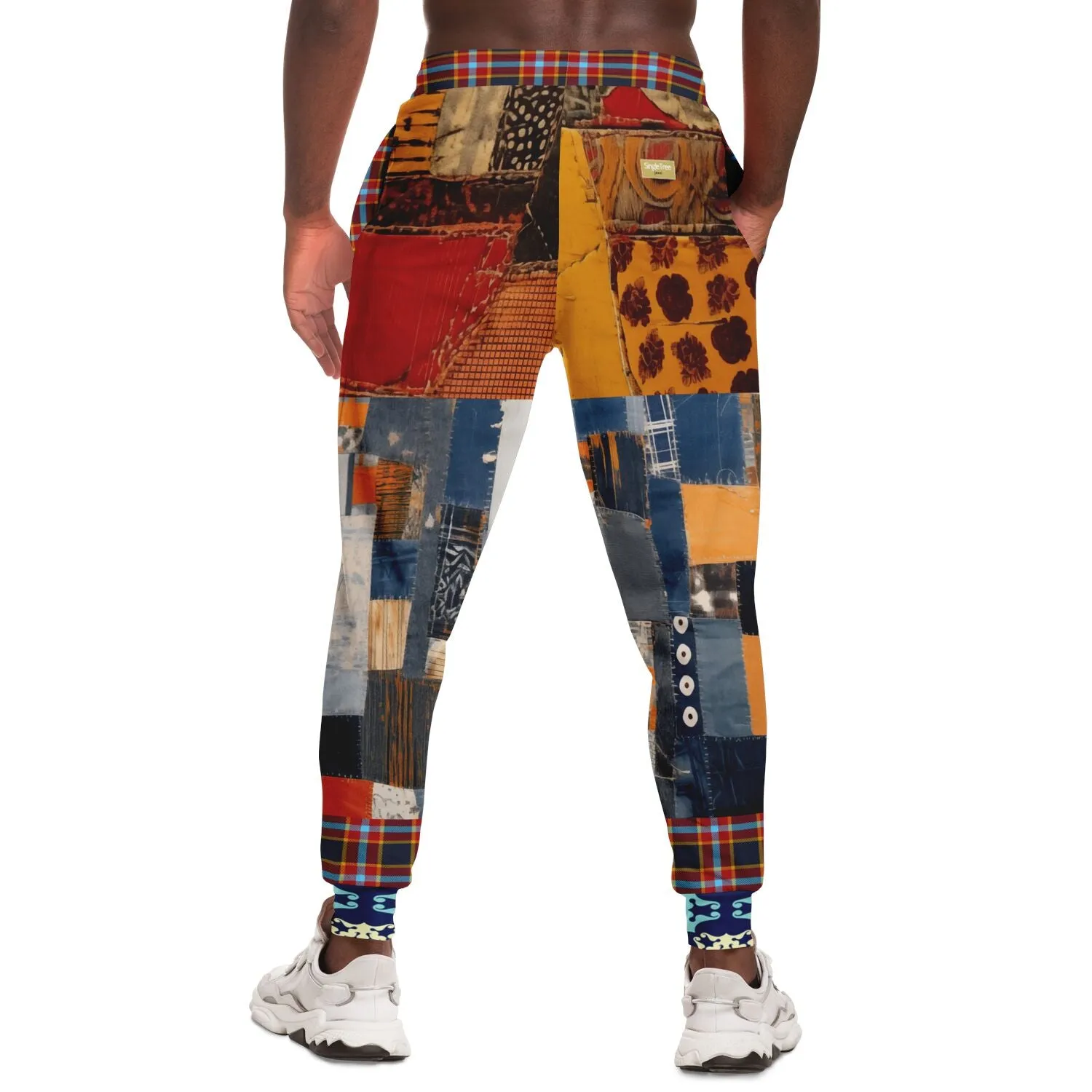 Jack Russell Denim Patchwork Eco-Poly Unisex Joggers