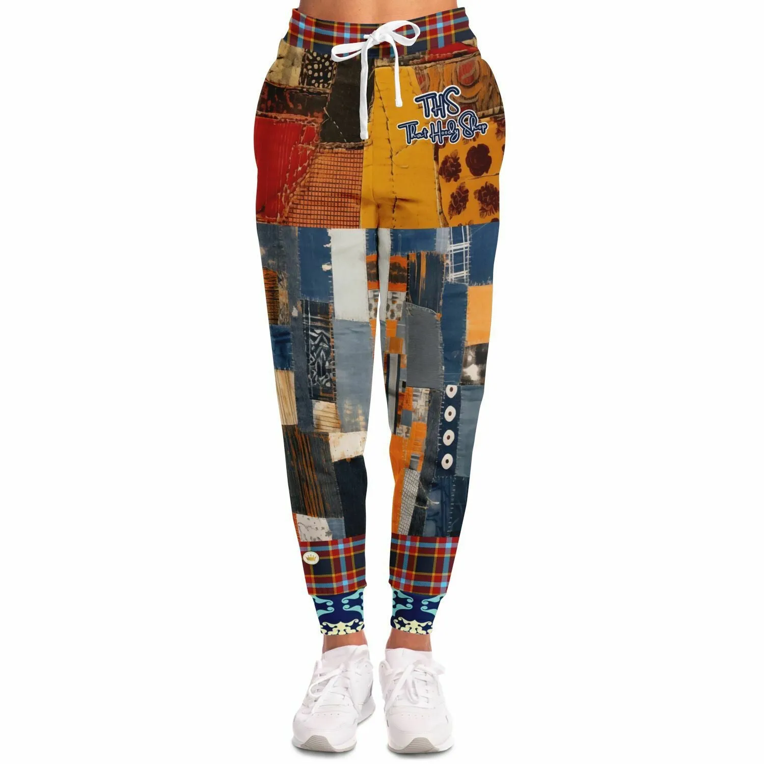 Jack Russell Denim Patchwork Eco-Poly Unisex Joggers