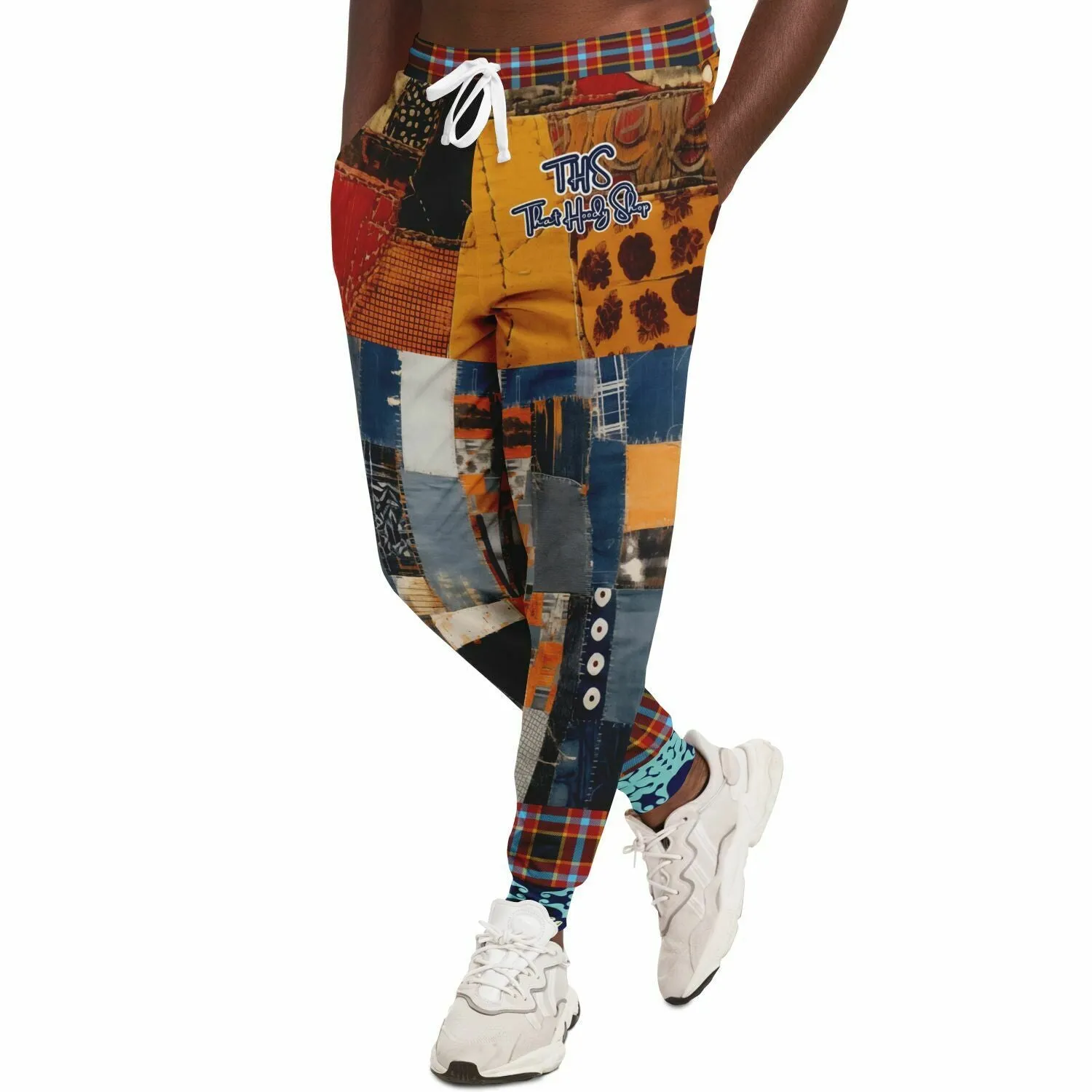 Jack Russell Denim Patchwork Eco-Poly Unisex Joggers