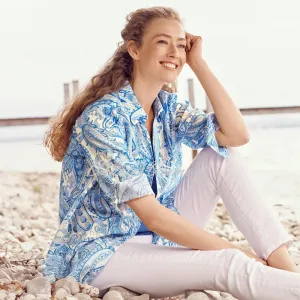 Just White Paisley Blouse - Style J2814