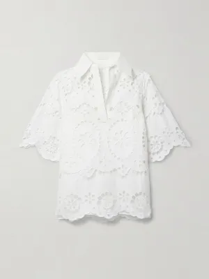 Lexi broderie anglaise linen top