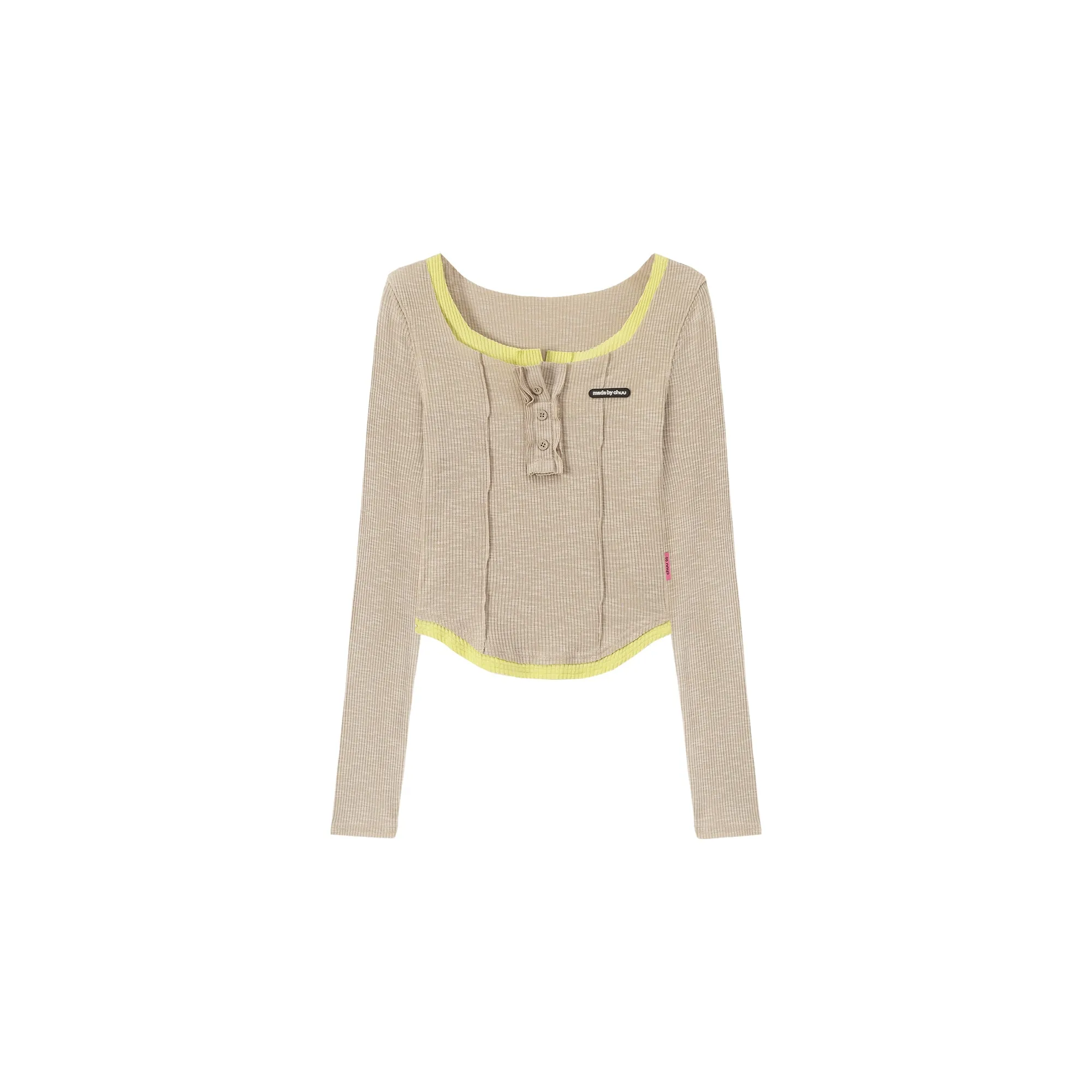 Line Color Matching Slim T-Shirt