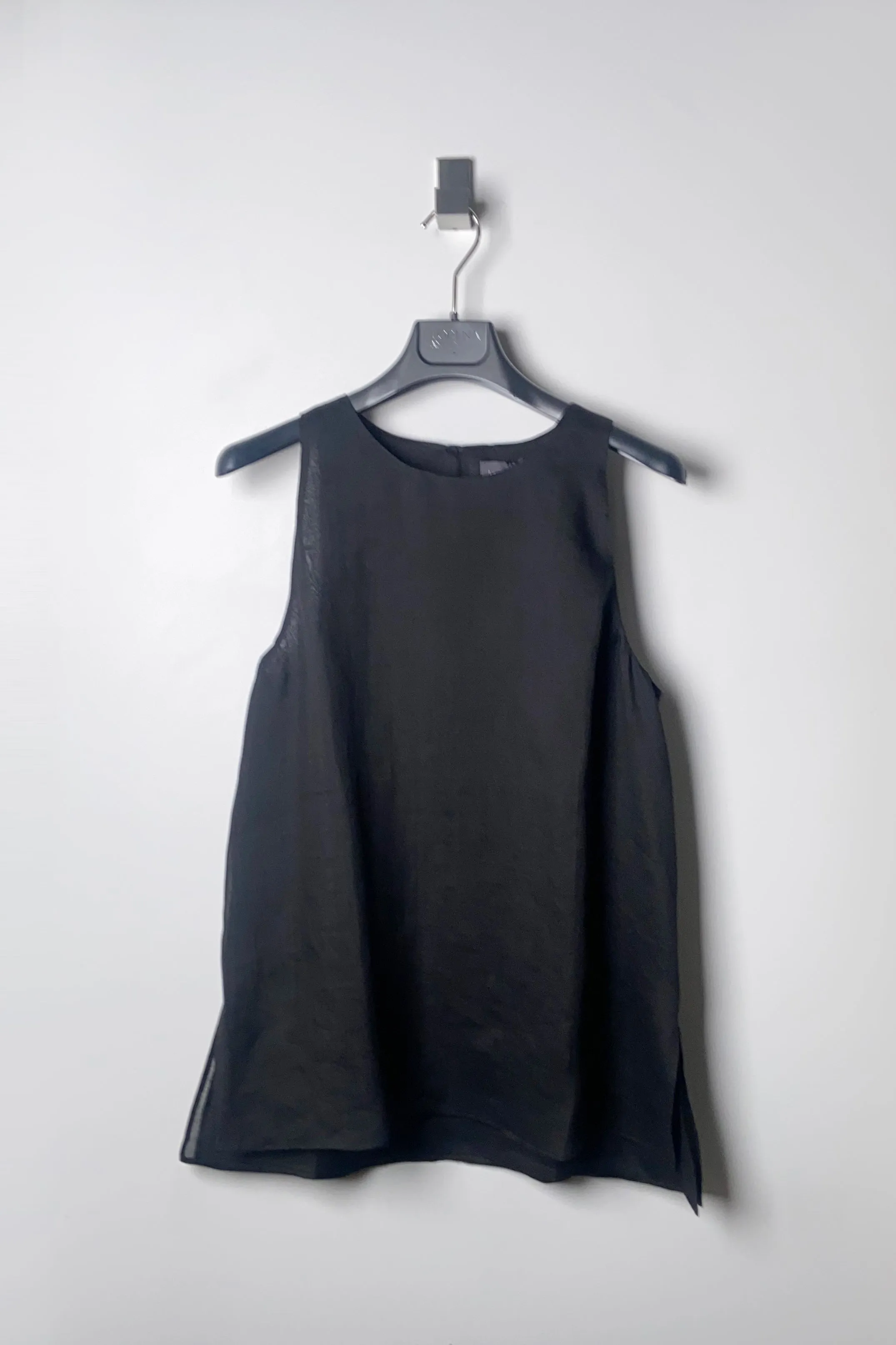 Lorena Antoniazzi Flowy Voile Sleeveless Top in Black