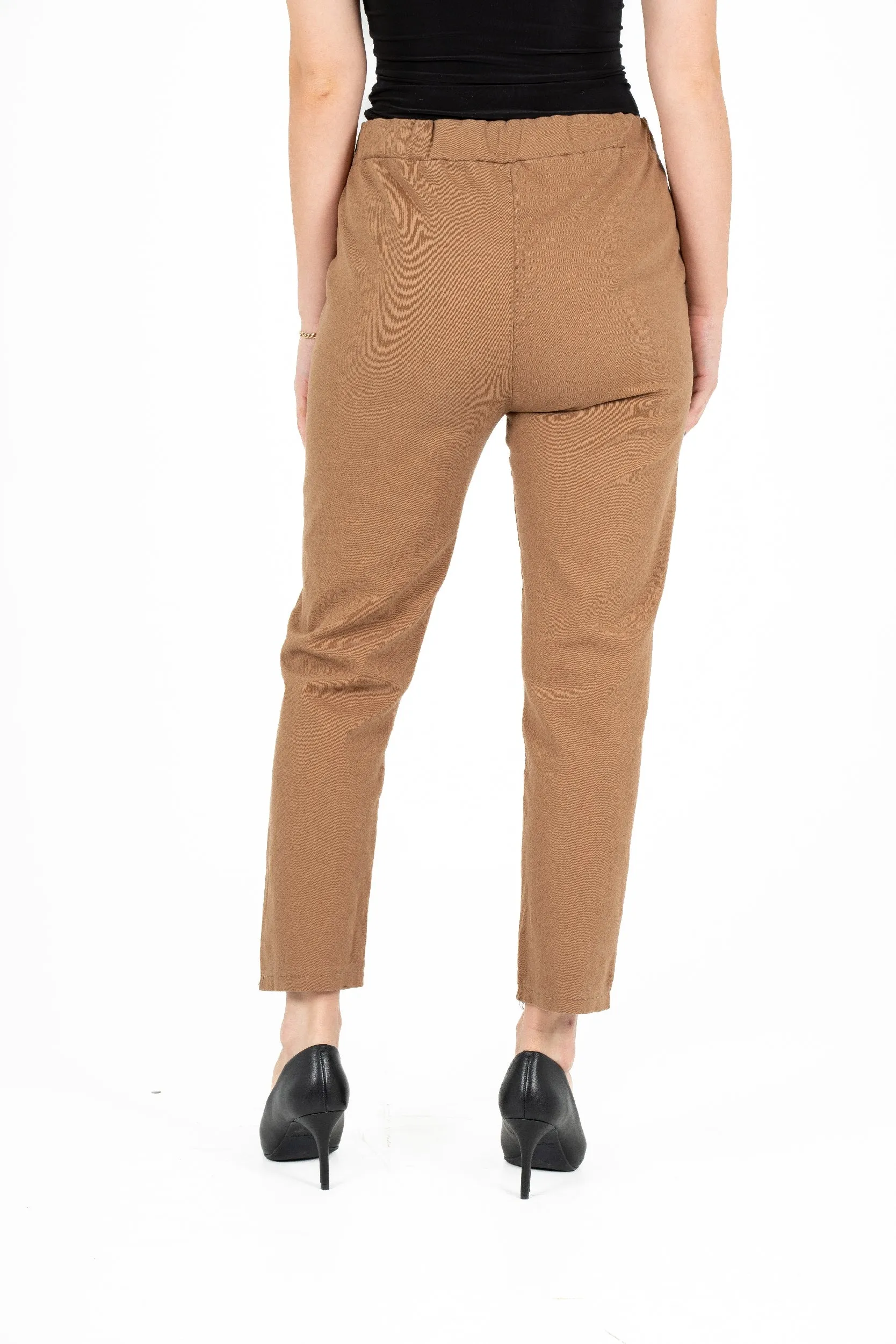 M Made in Italy – Adjustable Waist Tapered Leg Pull-On Pants