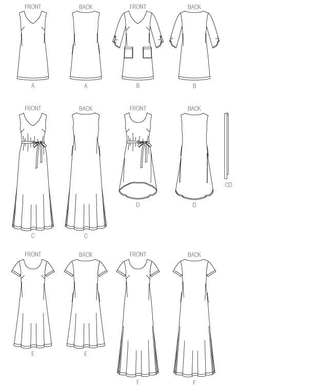 McCall's Pattern M7120 Misses' Dresses & Belt | Easy