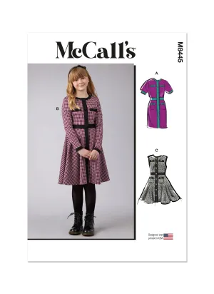 Mccall's Pattern M8445 Girls' Knit Dresses