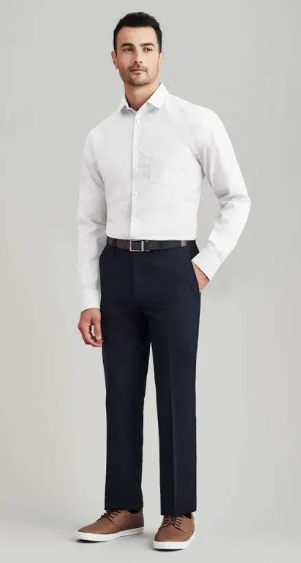 Mens Comfort Wool Stretch Flat Front Pant