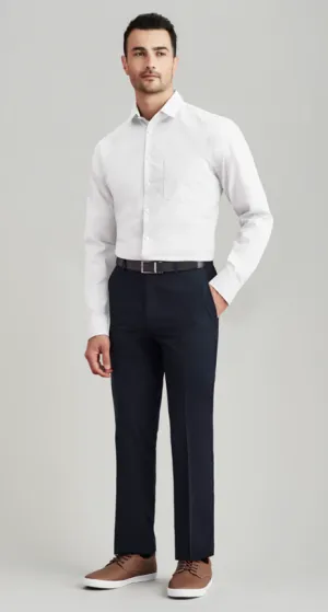 Mens Comfort Wool Stretch Flat Front Pant