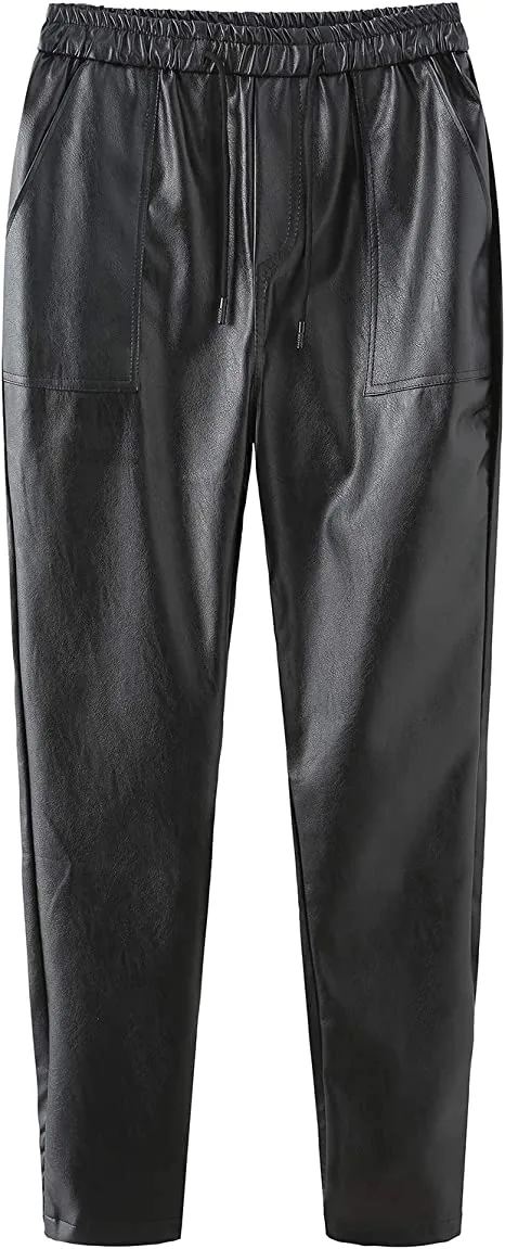 Men's Leather Joggers pants