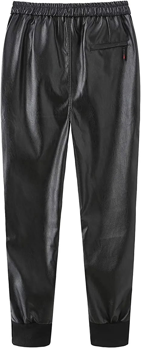 Men's Leather Joggers pants