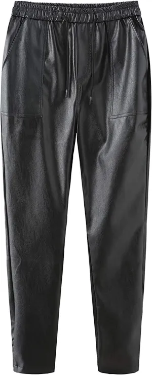 Men's Leather Joggers pants