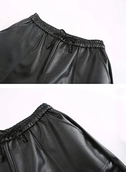 Men's Leather Joggers pants