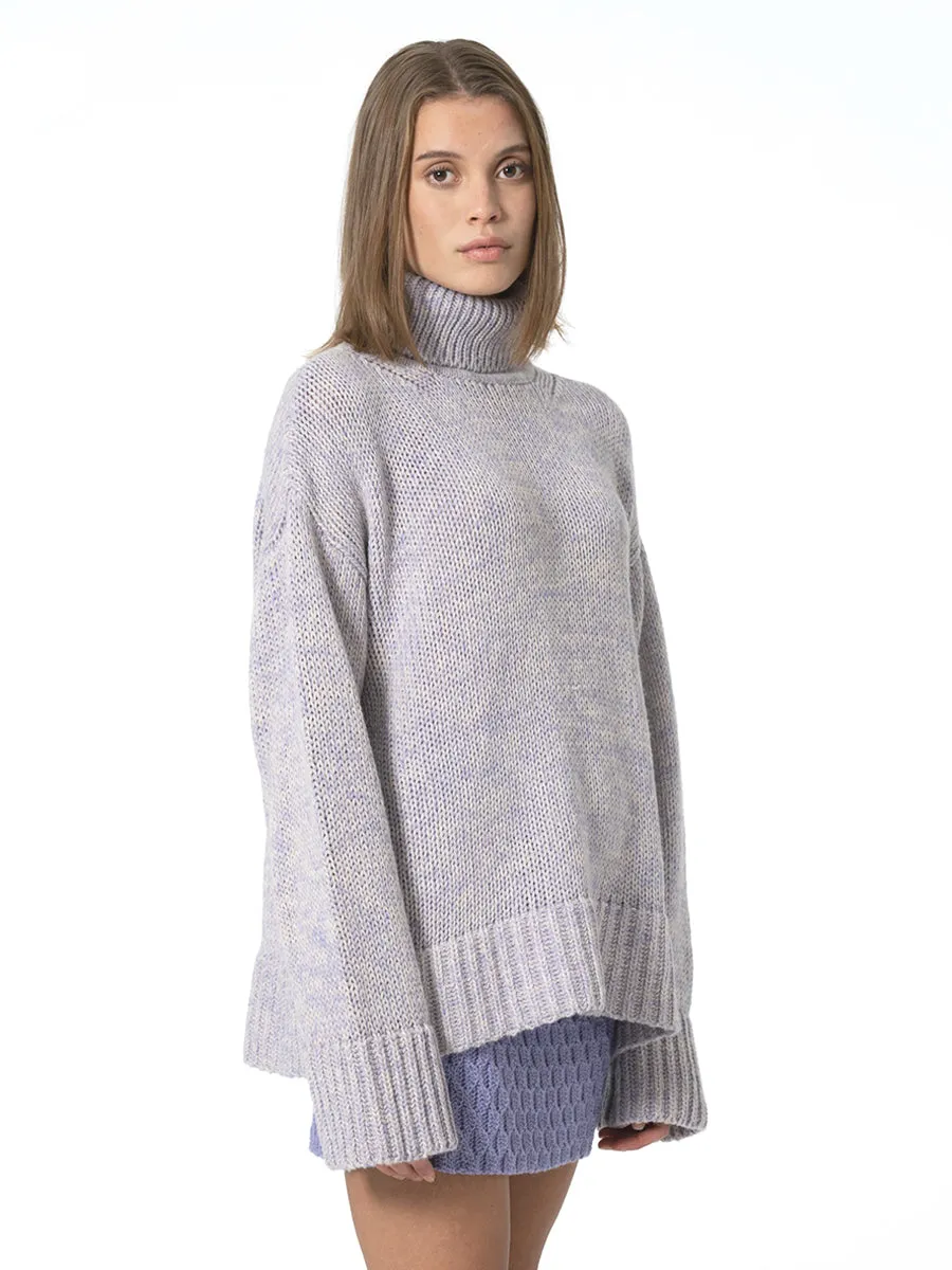 Merino Oversized Turtleneck - Digital Lavender