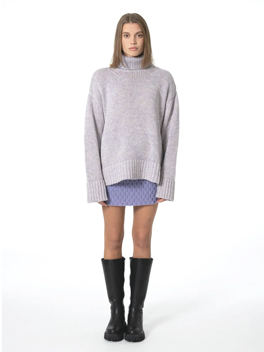 Merino Oversized Turtleneck - Digital Lavender