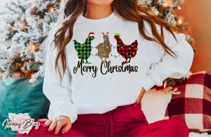 Merry Christmas Chickens Sweater