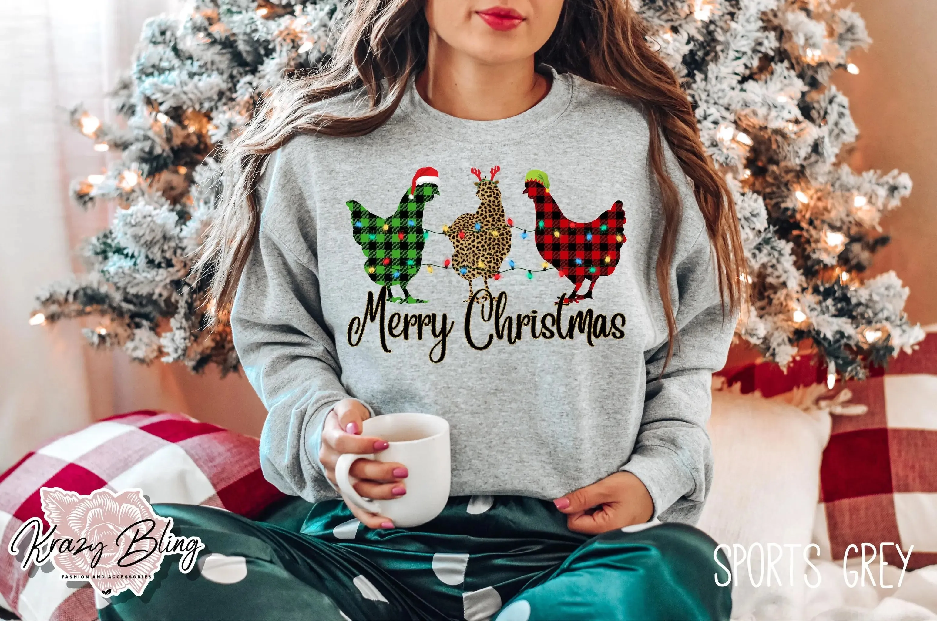 Merry Christmas Chickens Sweater