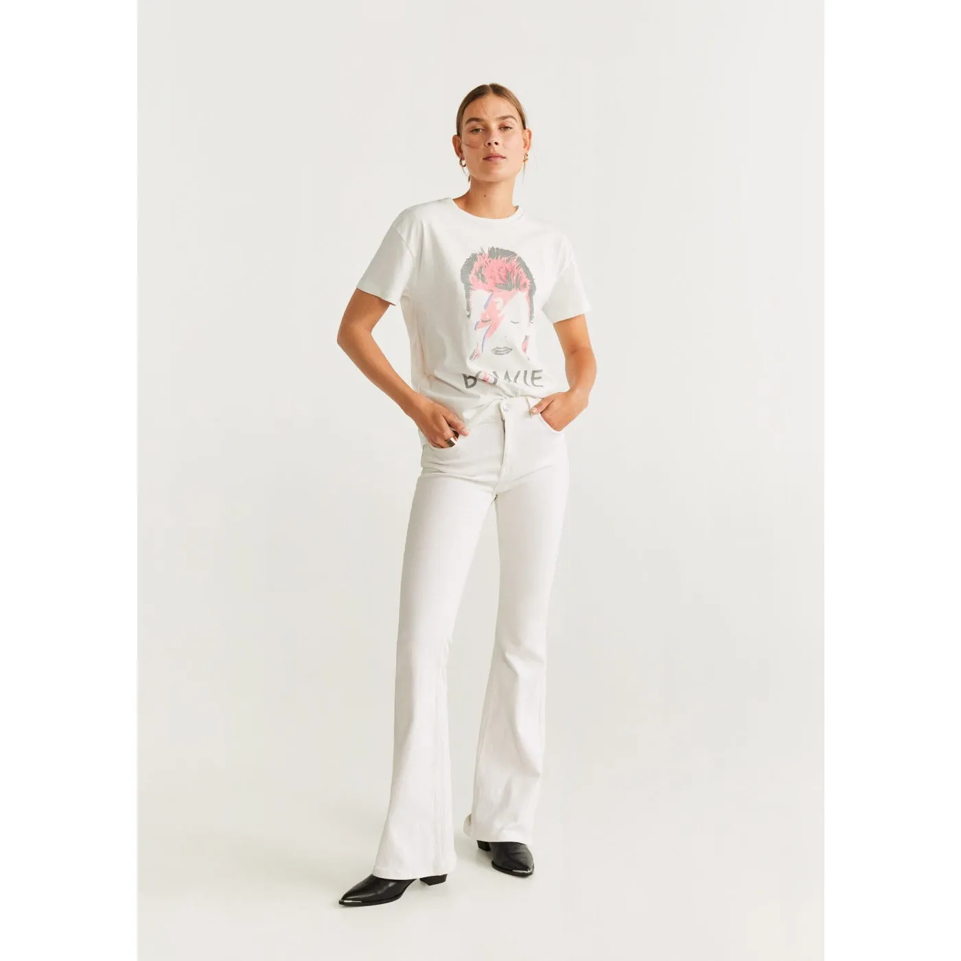 MNG Bowie Cotton White Tshirt