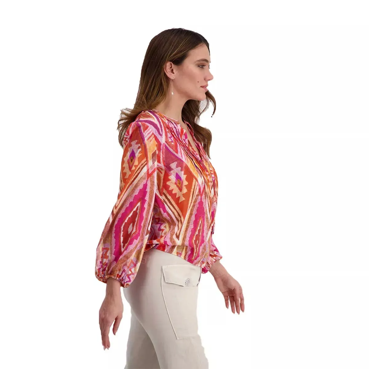 Monari Ikat All Over Blouse 408788 - Berry