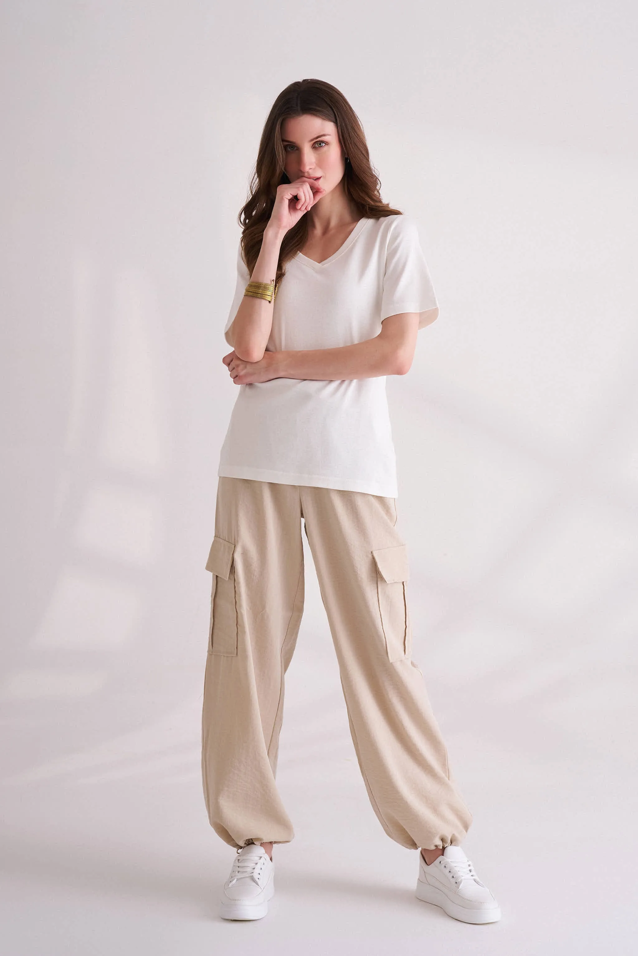 Offwhite V Neck T-shirt