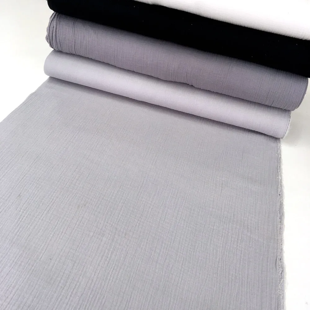 Organic Double Gauze - GOTS Muslin Solids - Light Grey