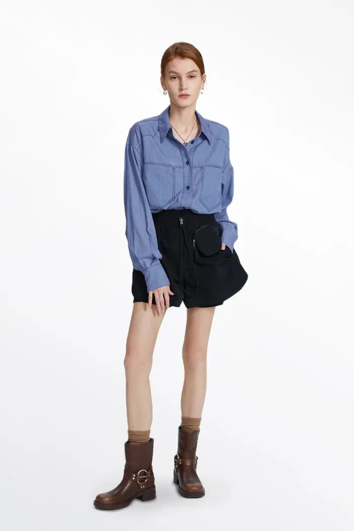 Parker Sun Protective Shirt in UPF50  Tencel Denim