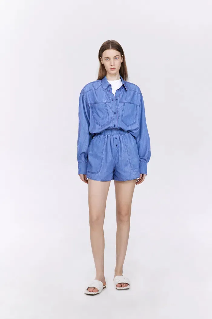 Parker Sun Protective Shirt in UPF50  Tencel Denim