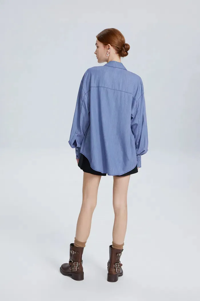 Parker Sun Protective Shirt in UPF50  Tencel Denim