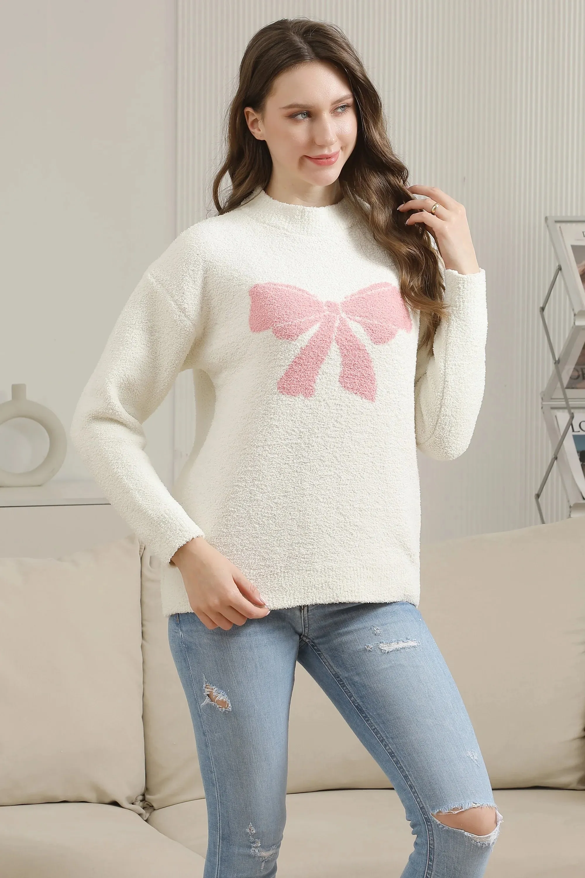 Pink Bow Sweater