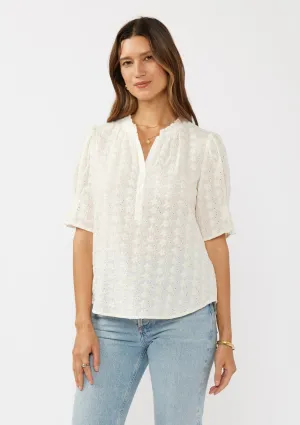 Puff Sleeve Eyelet Blouse