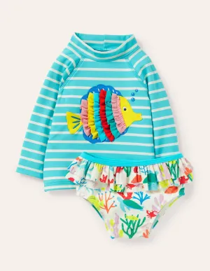 Rash Vest Set-Aqua Blue Fish