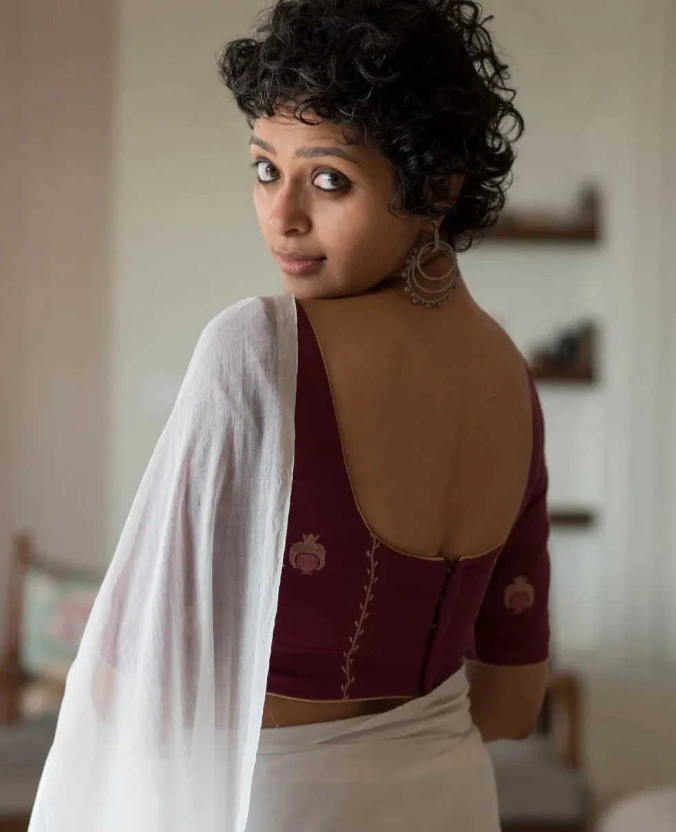 Readymade Maroon Cotton Blouse