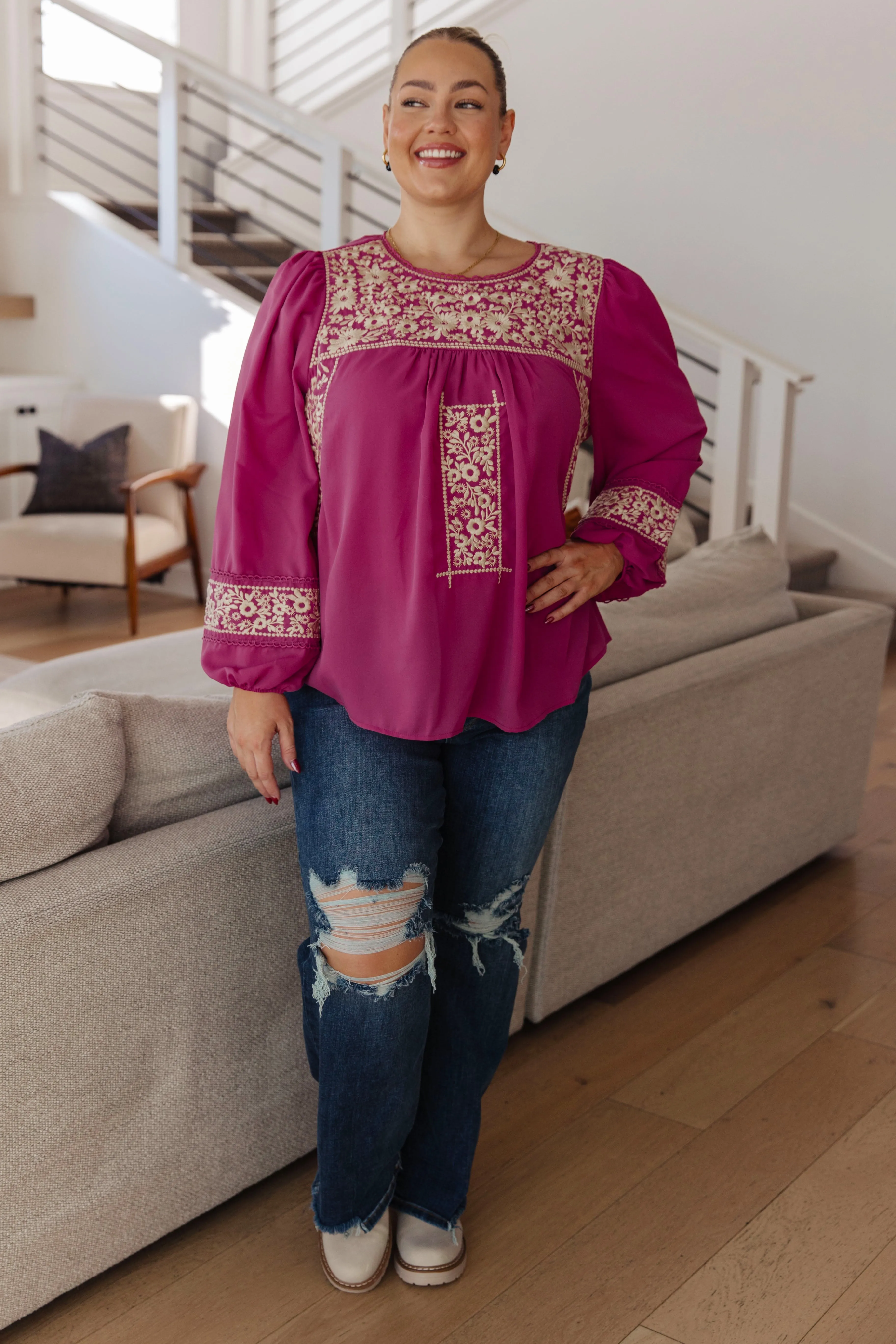 Rodeo Queen Embroidered Blouse (Online Exclusive)