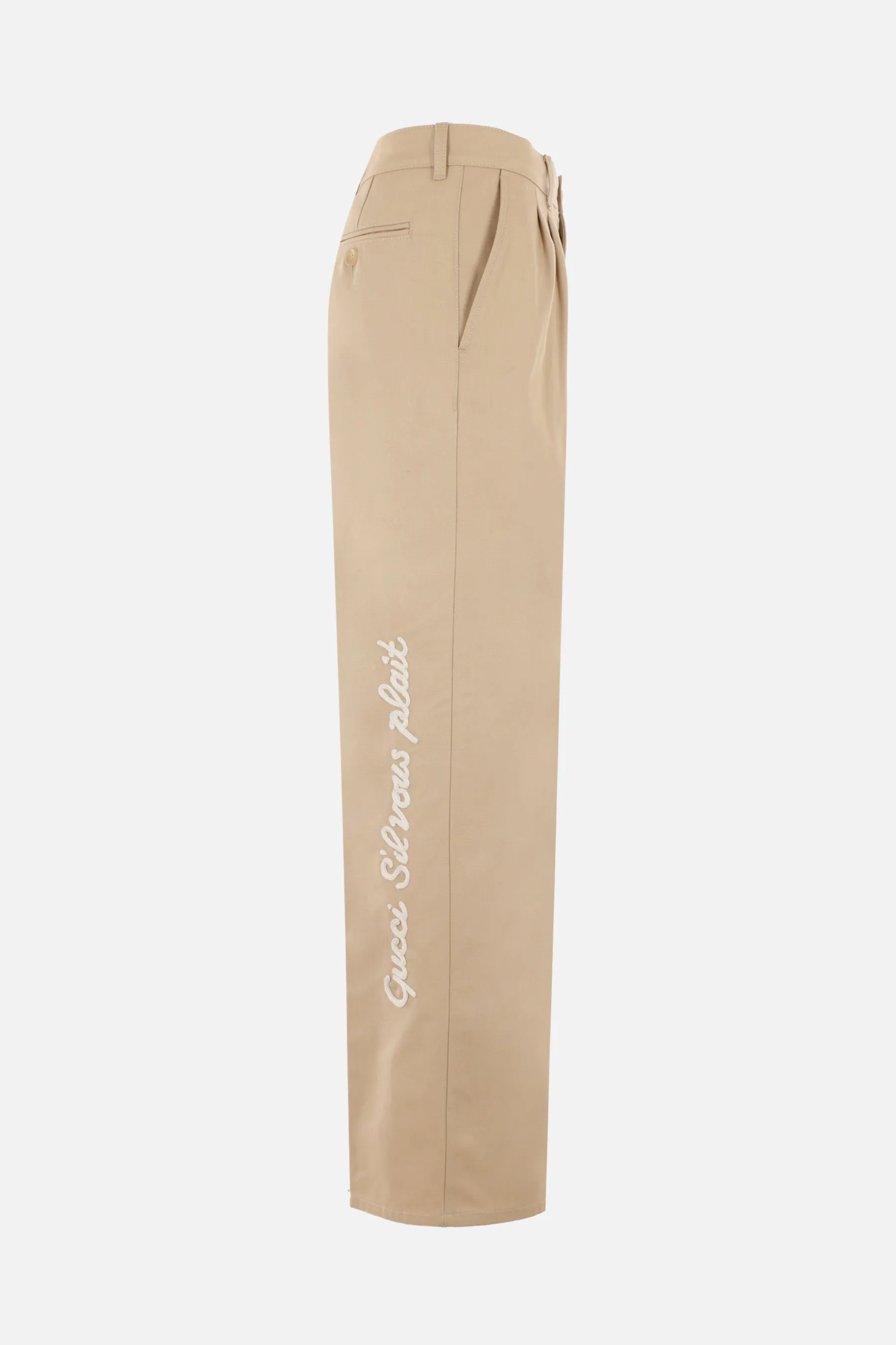 S'il Vous Plait Embroidered Cotton Pants