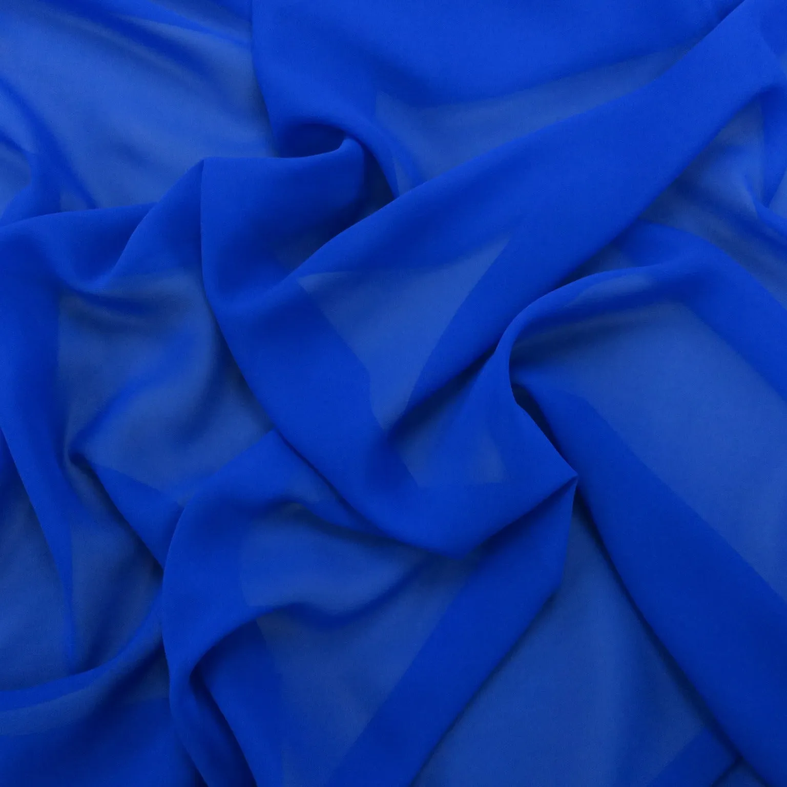 Silk Georgette Chiffon Fabric 54" Royal Blue Solid 10mm 100% Silk