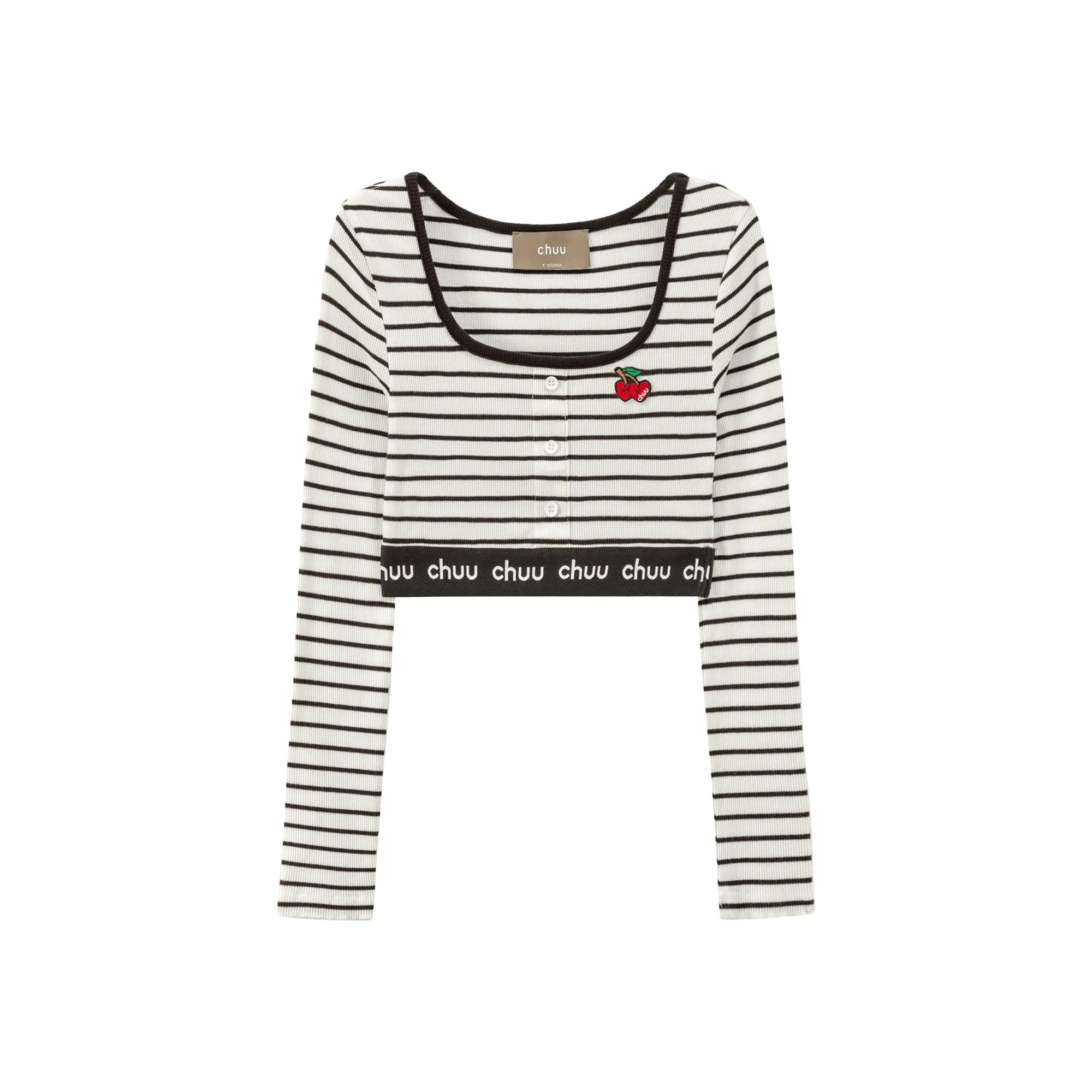 Slim Buttons Crop T-Shirt
