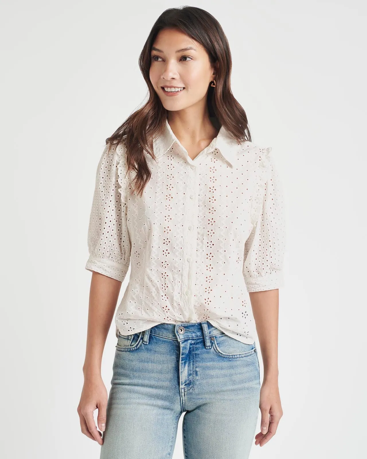 Splendid x Cella Jane Eyelet Button Down
