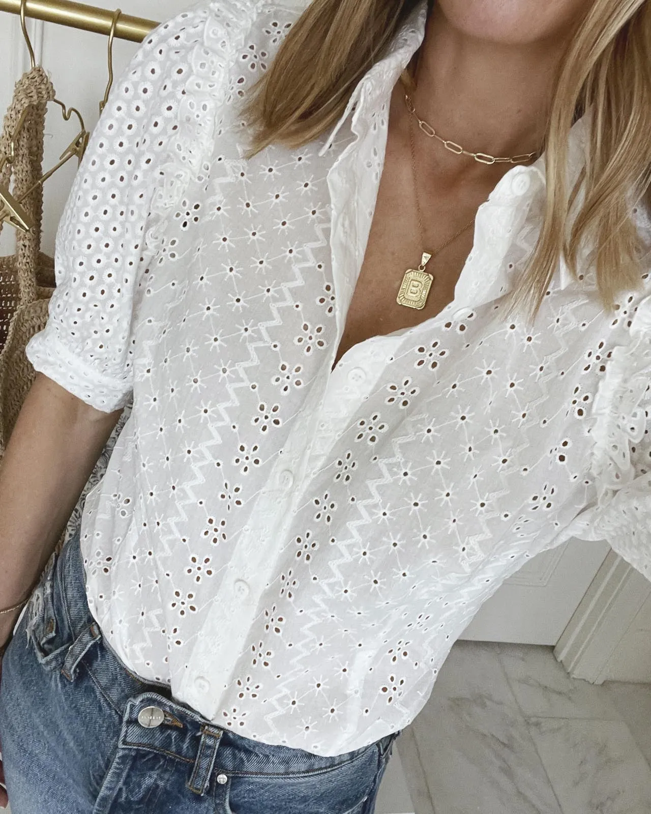 Splendid x Cella Jane Eyelet Button Down
