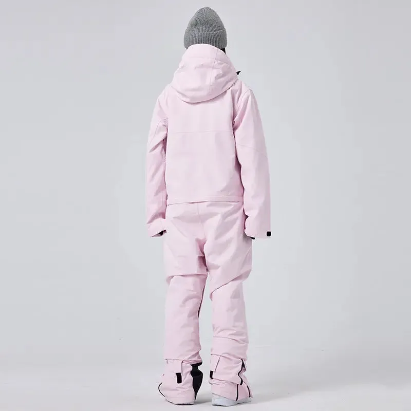 Stand Collar Ski Rompers for Women One-piece Skiwear