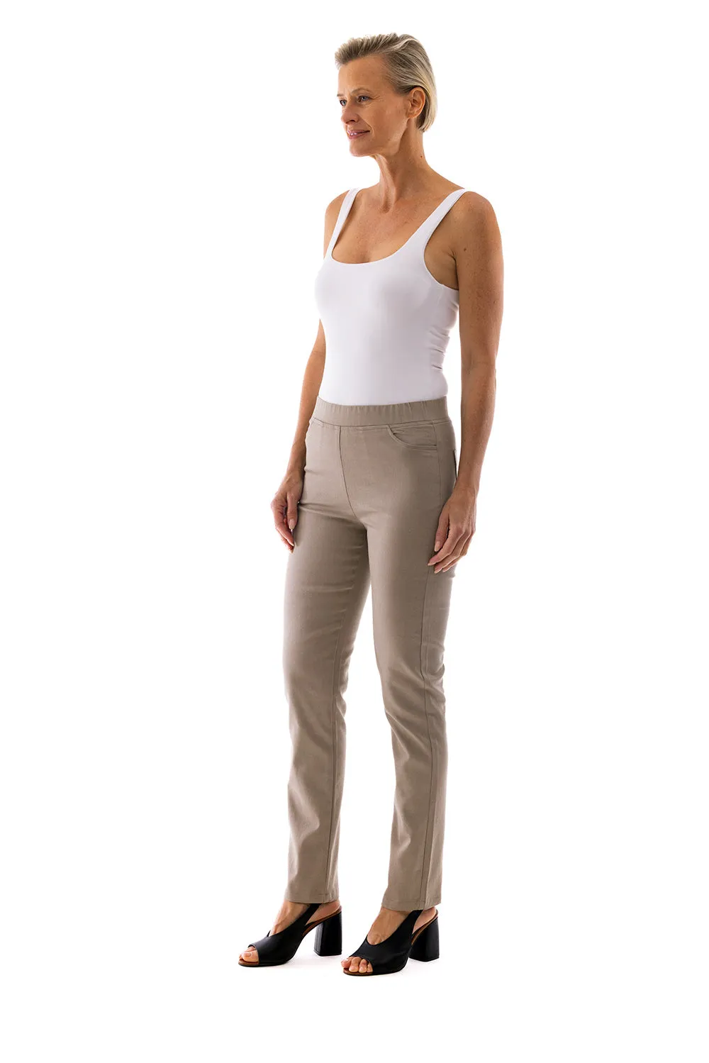 Straight Leg Pull Pants by Cafe Latte - Donkey